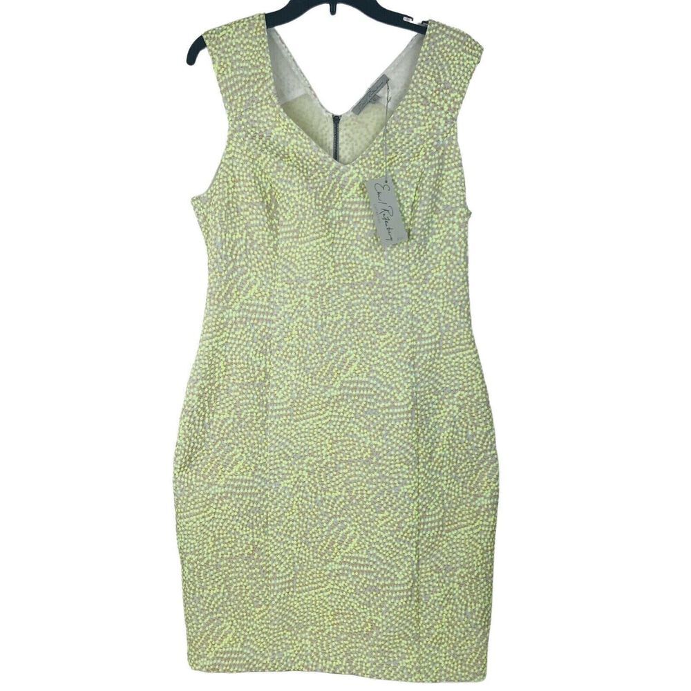 NWT Emil Rutenberg Dot Shift Dress Size 12‎ Zip Back Stretch Material